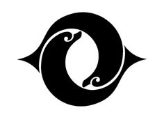 the letter o is made up of two curved lines, and has an elegant design