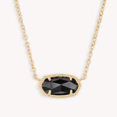 Gold Necklace Kendra Scott, Black Kendra Scott Necklace, Kendra Scott Necklace Black, Kendra Scott Necklace Gold, Elisa Gold Pendant Necklace, Kendra Scott Necklace Elisa, Preppy Accessories, 2024 Wishlist, Preppy Jewelry