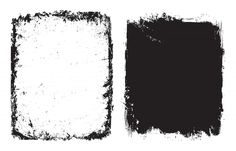 two black and white grungy frames on a white background, each with an empty space in the middle