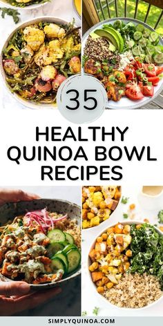 healthy quinoa bowl recipes with text overlay