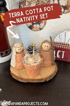 Nativity sets don’t have to be elaborate and expensive, you can make one with some supplies found at the Dollar Tree and in nature! This simple DIY Mini Terra Cotta Pot Nativity Set is the perfect amount of rustic and cute. A Christmas crafty Win Win! Mini Clay Pot Nativity, Clay Pot Nativity Diy, Terra Cotta Pot Crafts Christmas, Clay Pot Nativity, Christmas Clay Pots Terra Cotta, Handmade Nativity, Mini Nativity Scene Diy, Terra Cotta Christmas Pot Crafts, Clay Pot Christmas Ornaments