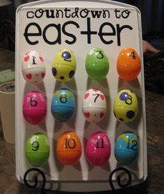 an easter egg counting game is displayed on a counter