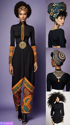 Contemporary African Fashion, Afro Fashion Outfits, Traditional African Fashion, Afrofuturistic Architecture, African Fantasy Clothing, African Vintage Fashion, Radical Chic Outfit, African Royalty Fashion, Afro Style Fashion