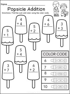 popsicle addition worksheet for kids to help students learn how to count the numbers