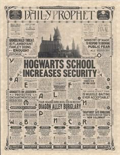 an old harry potter newspaper with hogwarts school