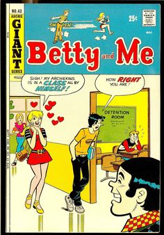 an old comic book cover with a man and woman talking to each other