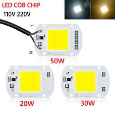 three different types of leds are shown in the same color and size, including one with