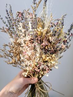 French Fields Large Bouquet-Arrangement-Pampas B Dried Flowers Wedding Lavender Bouquet, Dried Lavendar Vase, Dry Baby Breath In A Vase, Dried Flower Hand Bouquet, Lavander Dried Flower Bouquet, Wrapping Gift Baskets, Rustic Floral Decor, Small Bud Vases, Lavender Cottage