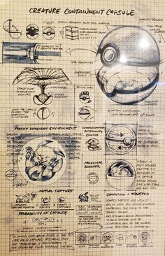 some drawings are shown on top of a piece of paper