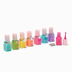 Claire's Club Rainbow Peel-Off Nail Polish Set - 8 Pack Press On Nails From Claires, Claires Makeup, Baby Nail Polish, Claire’s Accessories, Claires Press On Nails, Claire's Nails, Claires Nail Polish, Kids Nail Polish, Claire's Accessories