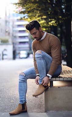 Rowan Row, Mens Fashion Dressy, London Marathon, Modern Men, Blue Ripped Jeans, Mens Fashion Smart, Hipster Mens Fashion, Mens Fashion Fall