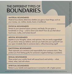 Types Of Boundaries, Empowerment Activities, Mental Health Therapy, Health Heal, Therapy Counseling, Emotional Awareness, Get My Life Together