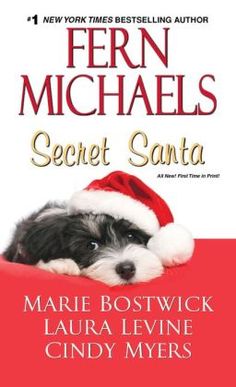 a book cover with a dog wearing a santa hat