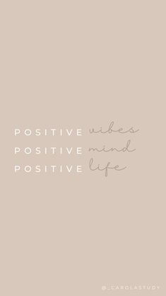 the words positive are written in white on a beige background