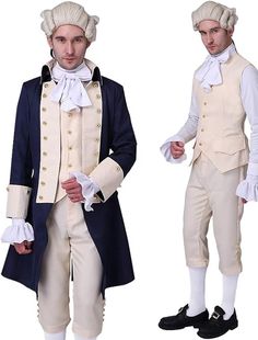 4PCS Men's Victorian Outfit Alexander Hamilto Retro Vintage Rococo 17th Century Pants Shirt Trench Coat Waistcoat Cosplay Costume Halloween Masquerade Performance 2023 - US $90.99 17 Century Fashion Men, 18th Century Ball Gown, Victorian Mens Fashion, Hamilton Costume, Marie Antoinette Costume, 17th Century Fashion, Rococo Fashion, Halloween Masquerade, Halloween Style