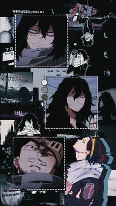 an image of anime character collages with their faces in different positions and expressions