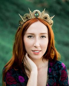 Goddess Tiara, Bohemian Photography, Fairytale Photoshoot, Metal Headband, Fairytale Photography, Purple Gems, Metal Headbands, Green Beads