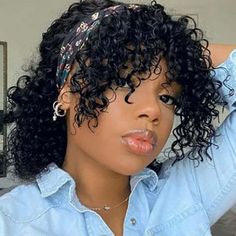 Afro Bob, Headwrap Hairstyles, Cabello Afro Natural, Luxury Hair Extensions, Brazilian Hair Wigs, Curly Bob Wigs, Headband Wig, Glueless Wigs, Hairdos For Curly Hair