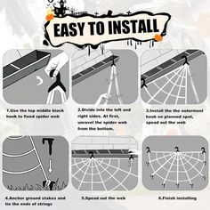 instructions on how to install an easy spider web