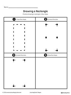 the diagram shows how to draw a rectanglel in two different ways, including one with