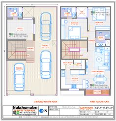 the floor plan for a two story house