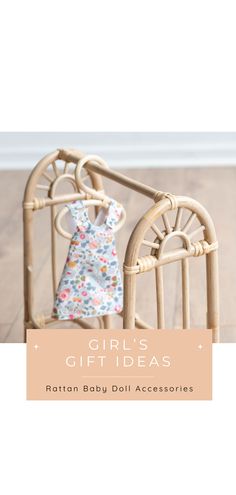 Every girl's gift ideas list needs these boho baby doll accessories from Ellie & Becks. Get these doll clothes hangers, clothing racks, and more here. Kids Clothing Rack, Cute Gift Ideas, Doll Wardrobe