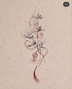 a drawing of flowers on a piece of paper