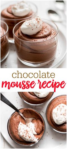 chocolate mousse recipe with whipped cream on top