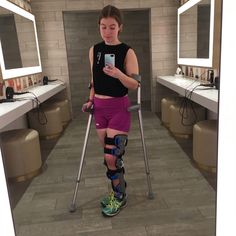 Knee Brace Outfit, Injury Aesthetic, Walking Cast, Hip Brace, Homemade Lathe, Disabled Women, Cholesterol Lowering, Delivery Pictures