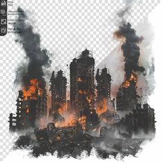 an image of a city that is on fire