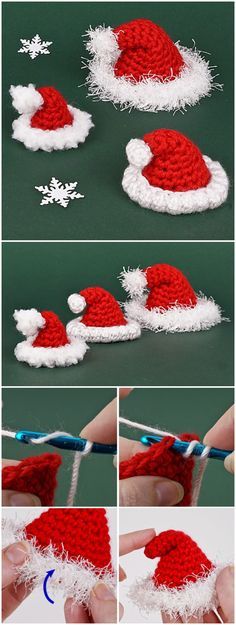 instructions to crochet santa hat for christmas