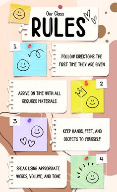 the rules for using sticky notes to help students learn how to write and use them