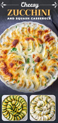 the cover of cheesy zucchini and squash casserole