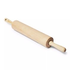 a wooden rolling pin on a white background