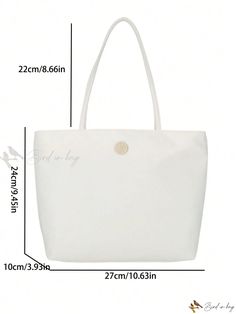 Bird in Bag - Stylish and Sophisticated Large-Capacity Square Bag: A Versatile Handbag Ideal for All Occasions, featuring Cross-Body and Shoulder Bag Options Large Capacity Canvas Shoulder Bag For Office, Elegant Canvas Bag With Adjustable Strap For Daily Use, Elegant Square Canvas Bag For Daily Use, Elegant Everyday Beach Bag With Large Capacity, White Casual Office Bag, Casual White Office Bag, White Bags For Everyday, Casual Office Tote Shoulder Bag, Casual Summer Office Shoulder Bag