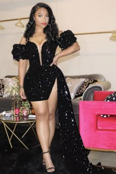 Black Prom Dress Short, Backless Evening Gowns, Party Long Dress, Mini Prom Dresses, Sequin Evening Gowns, Long Trail, Party Kleidung, Dress Sleeve Styles