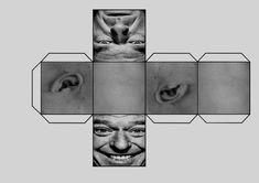 an image of a man's face with four different angles to make it look like he is smiling