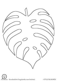 a heart shaped plant that is outlined in the shape of a palm leaf coloring page