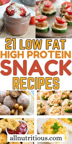 Discover healthy high protein low fat snacks! Discover the best snack foods that are perfect for weight loss or muscle building. These healhy snack ideas are delicious and easy to grab on the go. Low Fat Snack Ideas, High Protein Low Fat Snacks, Best Snack Foods, Low Fat Snacks, Vegan Protein Bars, Pancake Bites, Berry Crumble, Cucumber Bites, Protein Pudding