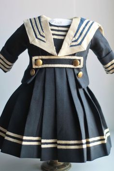 Sailor Jacket, Bows Dress, Basic Dress Pattern, 1910s Fashion, Dolls Fashion, Dress Doll