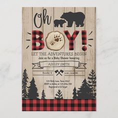 a wooden sign that says, oh boy let the adventures begin with an image of a bear