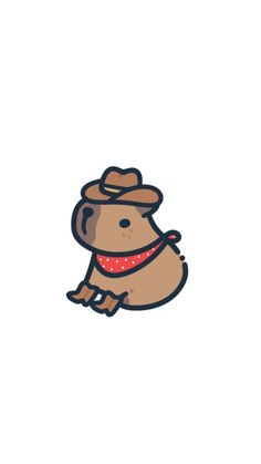 a brown dog wearing a hat and bandana