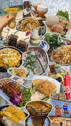 a table topped with lots of different types of food