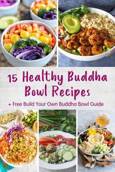 healthy buddha bowl recipes with text overlay