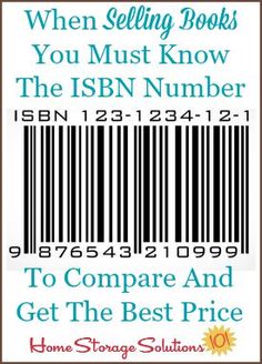 a bar code with the text when selling books you must know the isbn number to compare and get the best price