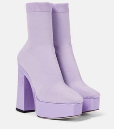 Sock Ankle Boots, Purple Boots, Boot Jewelry, Purple Shoes, High Heel Boots Ankle, Fabulous Shoes, Pretty Shoes, Fashion Socks, Platform Boots