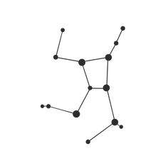 an image of the structure of a star with dots and lines connected to each other