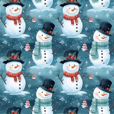 a snowman wearing a top hat and scarf