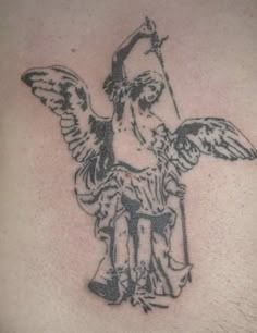 Gothic Angel Tattoo, Engraving Tattoo, Handpoke Tattoo, Hand Poked Tattoo, Tattoo Graphic, Tattoo Portfolio