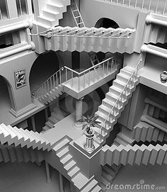 an architectural model of a building with stairs and balconies